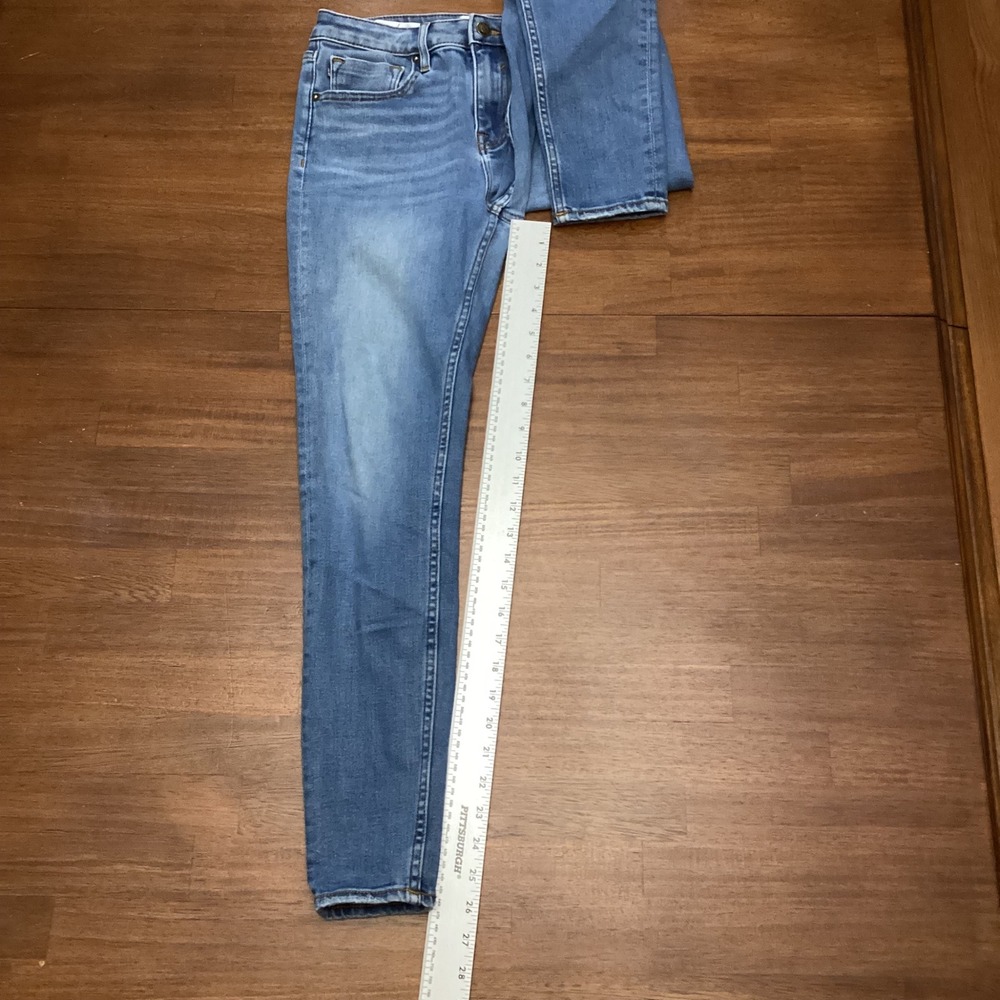 Vigoss Marley Skinny Jeans Womens 27 Medium Wash High Rise Distressed Hem Denim - Picture 6 of 9